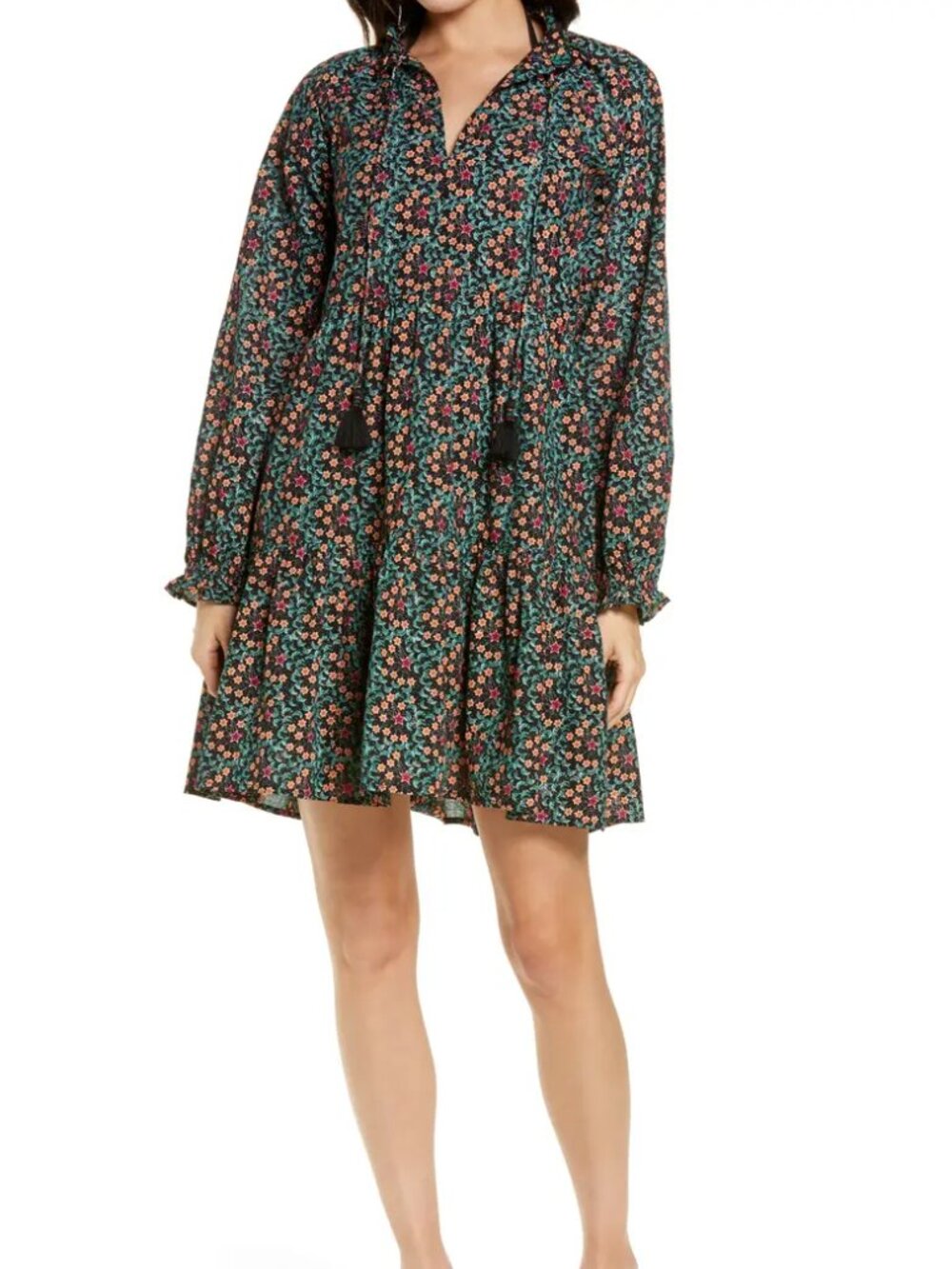 Roller Rabbit Etoiles Janni Long Sleeve Shift Dress Moon Stars S NWT